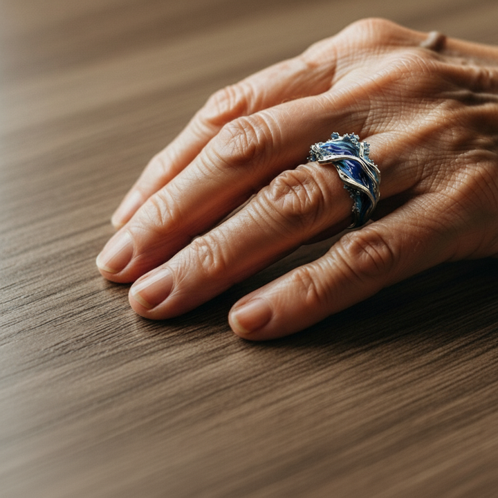 Bague Vintage Dorée Océan Ondulé