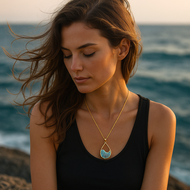 Collier en argent exclusif avec pendentif en turquoise