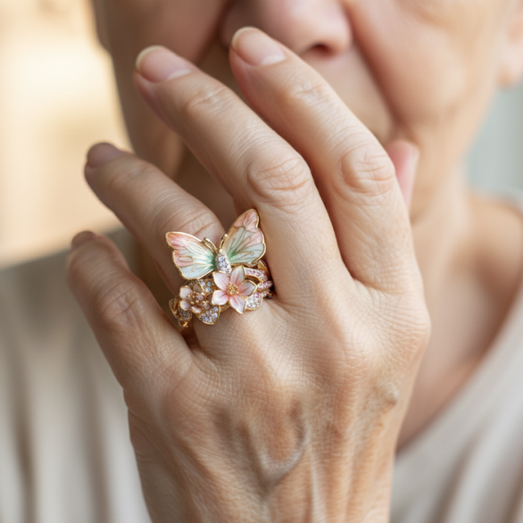 Bague Papillon Brillant de la Nature avec Zircon