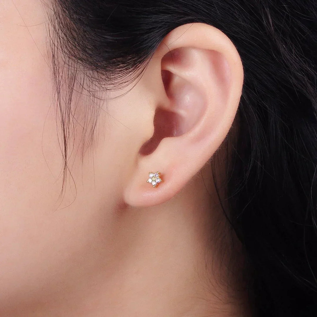 Boucles d'oreilles Prego avec Fleur Délicate