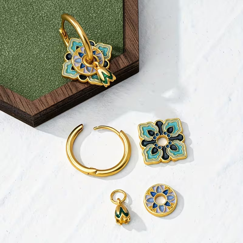 Boucles d'Oreilles Vernies de Style Vintage avec une Touche Sophistiquée