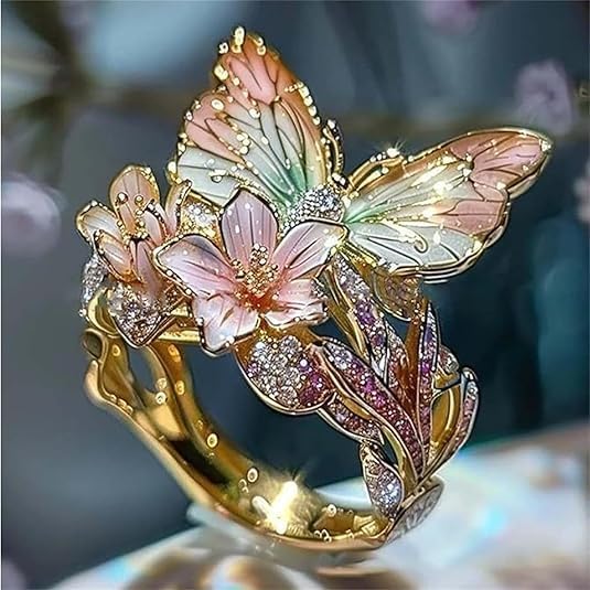 Bague Papillon Brillant de la Nature avec Zircon