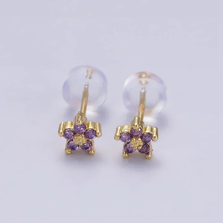 Boucles d'oreilles Prego avec Fleur Délicate