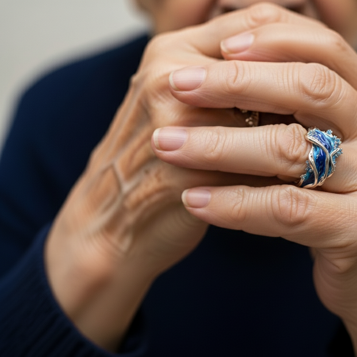 Bague Vintage Dorée Océan Ondulé