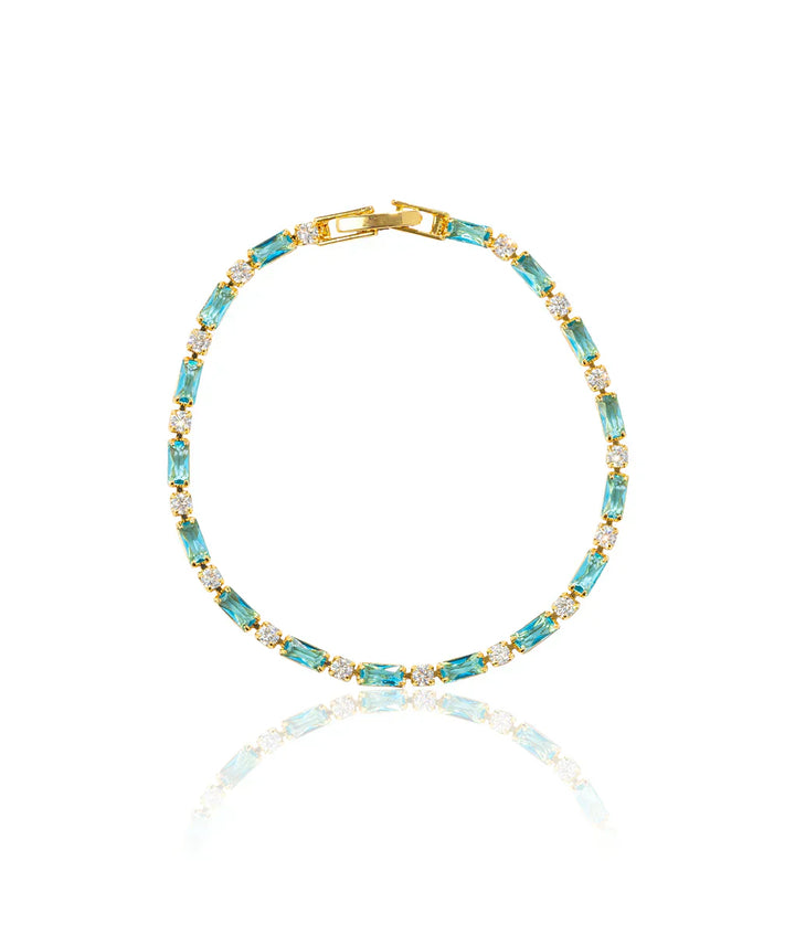 Bracelet intemporel en turquoise naturel avec ton doré