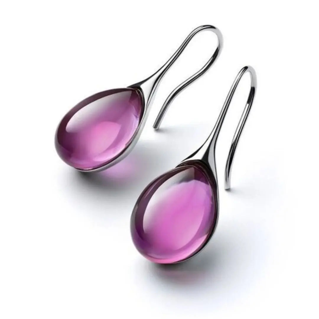 Kristyna - Boucles d'oreilles pendantes en cristal en or et argent