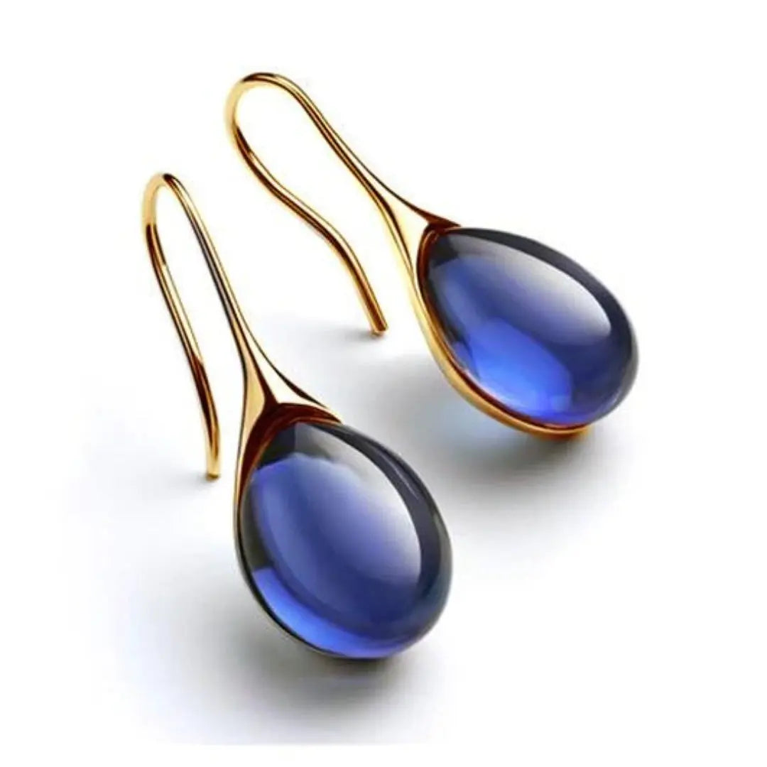 Kristyna - Boucles d'oreilles pendantes en cristal en or et argent