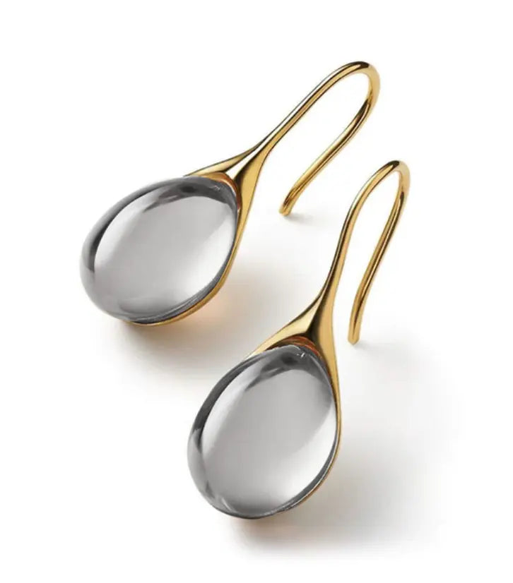 Kristyna - Boucles d'oreilles pendantes en cristal en or et argent