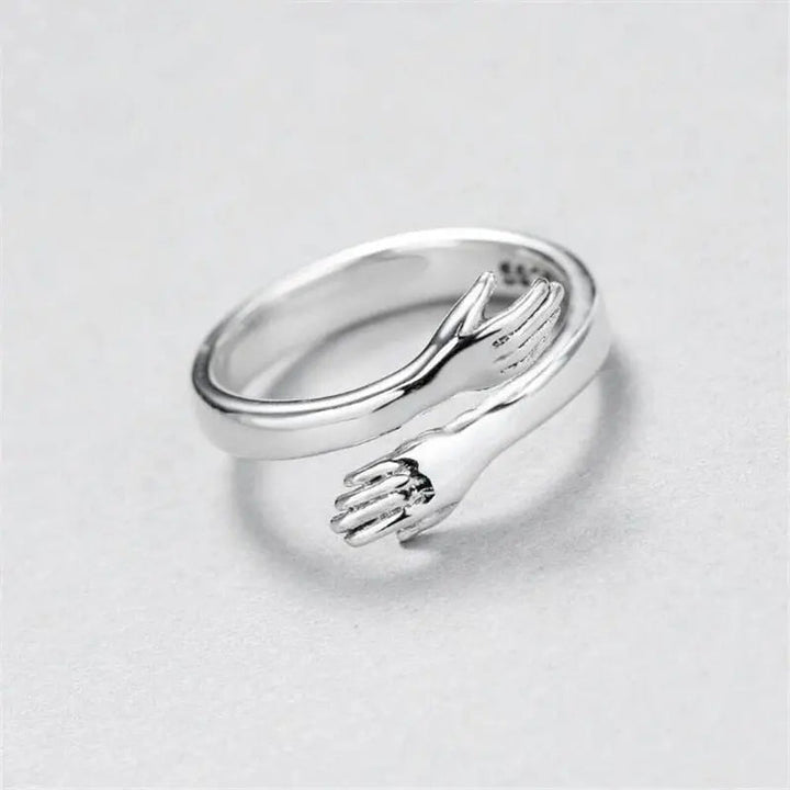 Bague Ajustable Type Étreinte en Argenté
