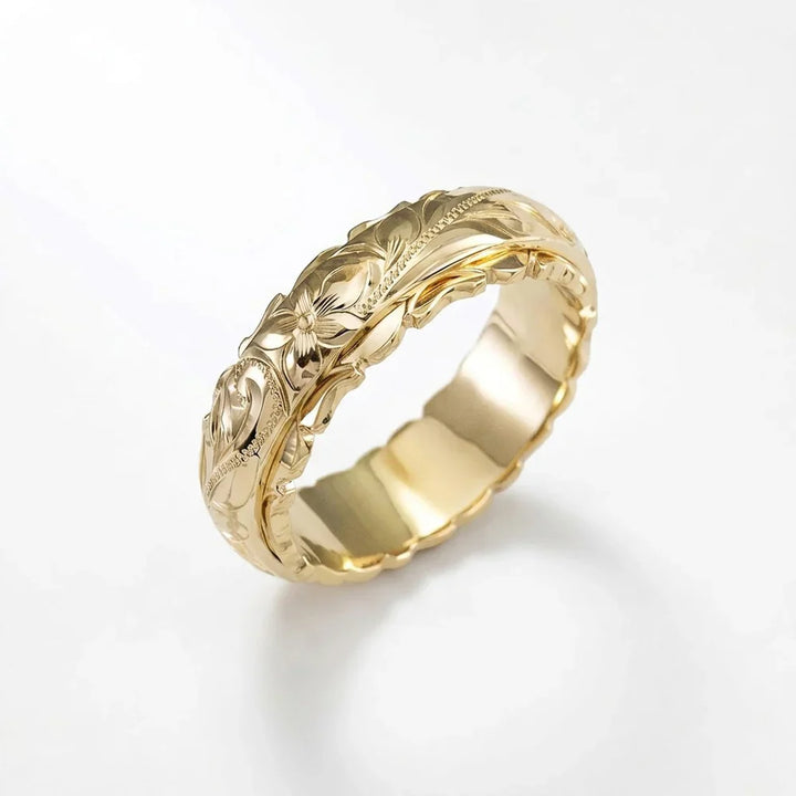 Mila - Bague en or avec fleur inspirée de l'antiquité