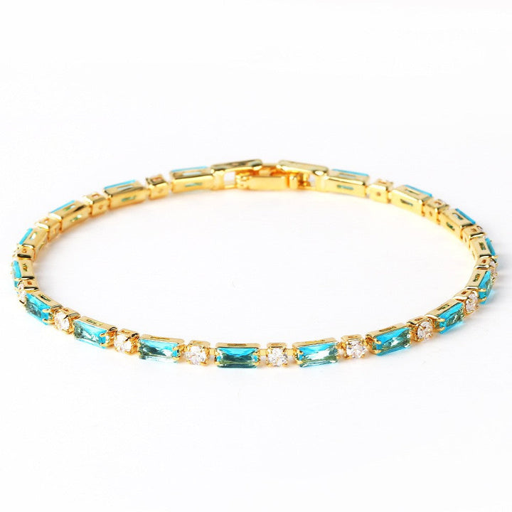Bracelet intemporel en turquoise naturel avec ton doré
