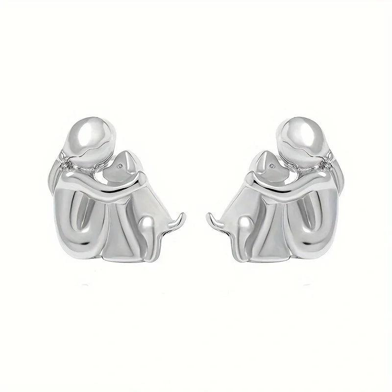 Boucles d'oreilles Abraço en Deux Tons, Argent et Or
