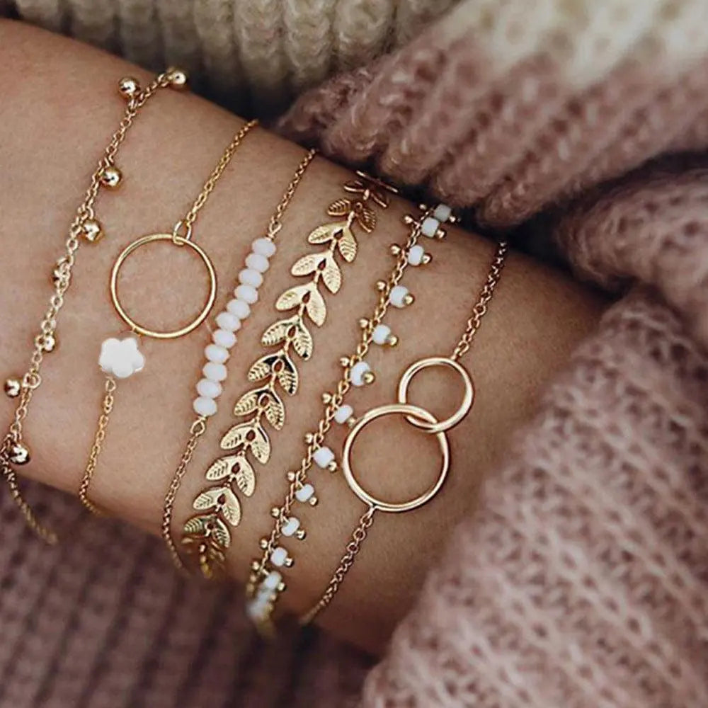 Ensemble de Bracelets Boho en Or