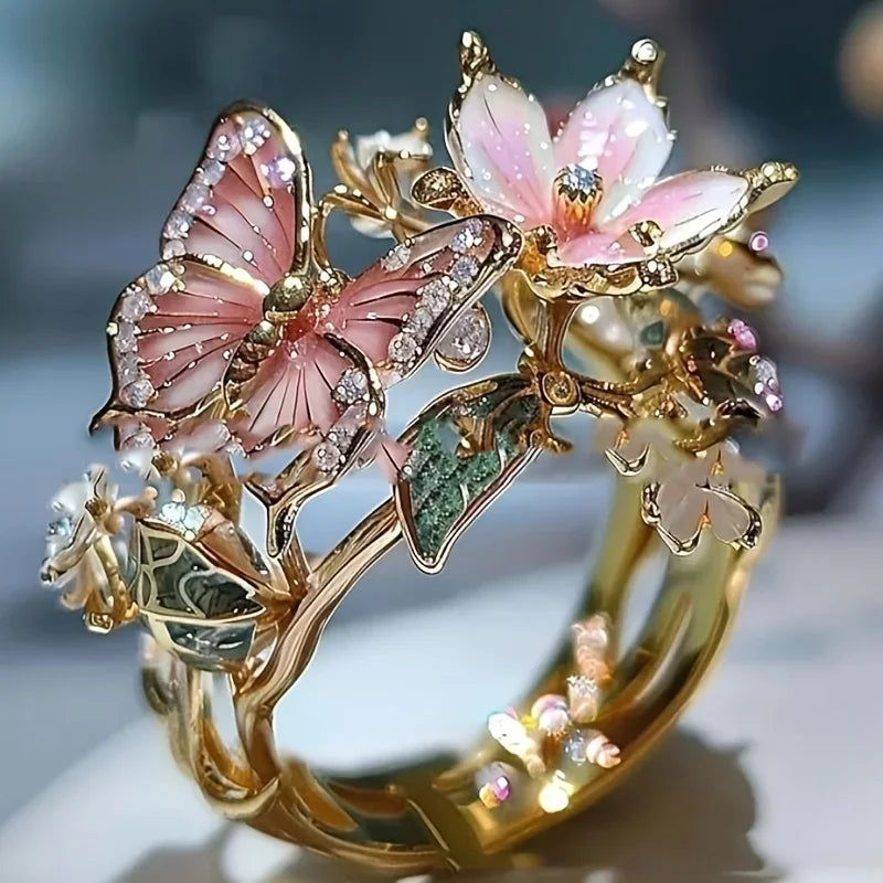 Bague Papillon Brillant de la Nature avec Zircon