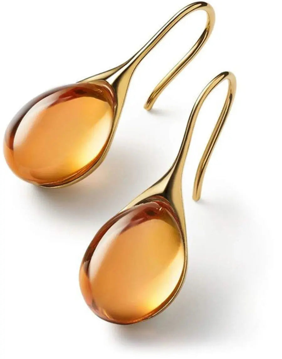 Kristyna - Boucles d'oreilles pendantes en cristal en or et argent