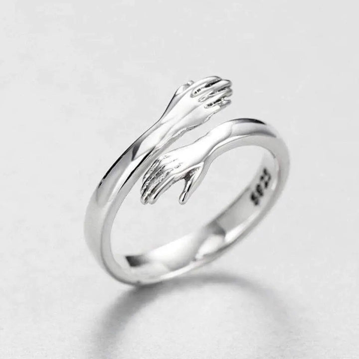 Bague Ajustable Type Étreinte en Argenté