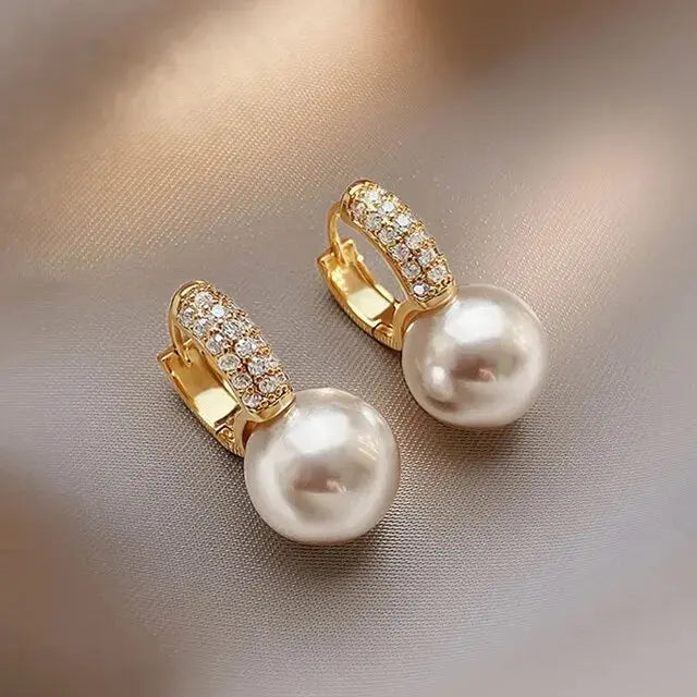 Boucles d'oreilles en perles avec strass