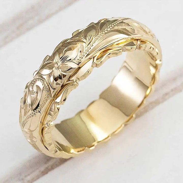 Mila - Bague en or avec fleur inspirée de l'antiquité