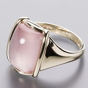 Bague Carrée Vintage en Or Rose