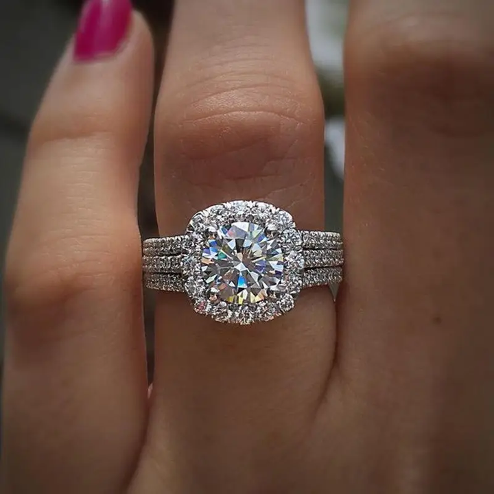 Bague Argentée en Couches Brillantes