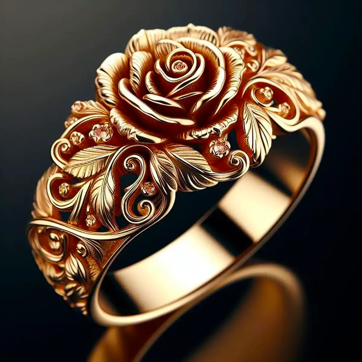 Bague Dorée avec Fleur