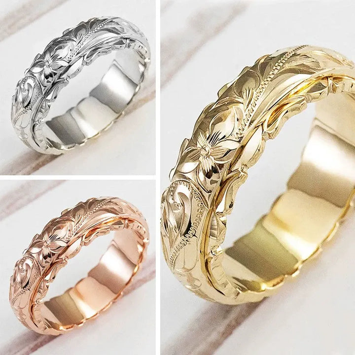 Mila - Bague en or avec fleur inspirée de l'antiquité