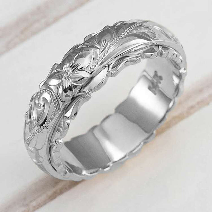 Mila - Bague en or avec fleur inspirée de l'antiquité