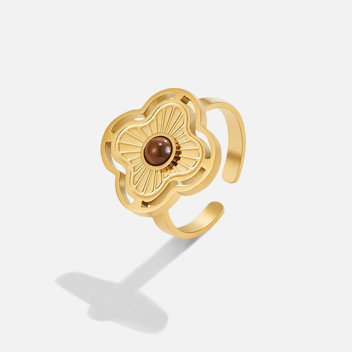 Bague avec pierre effet œil de tigre