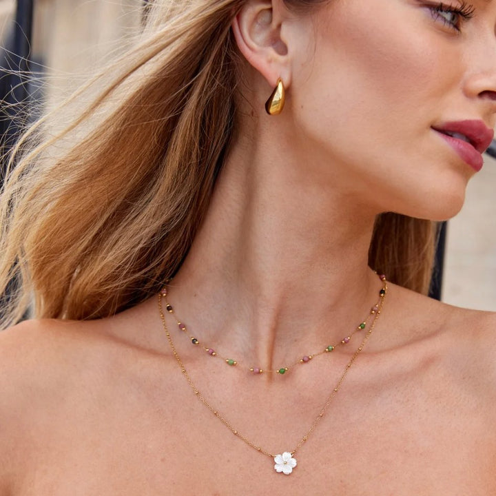 Jana – Collier double avec pendentif rond